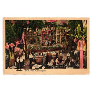 Vintage Cliftons Pacific Seas Restaurant Los Angeles Postcard California Tourism